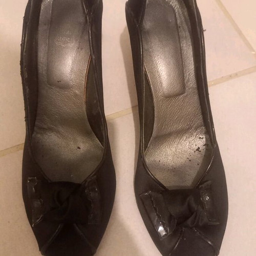 Peep Toe Black Pumps Size 40 Used