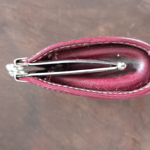 Vintage oxblood red real leather change purse