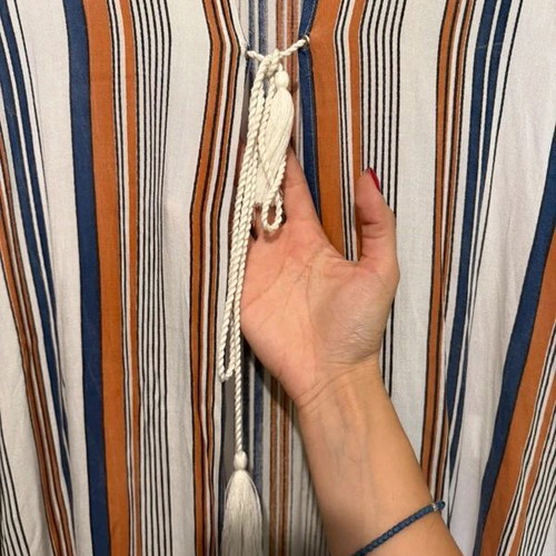 Long Kimono striped, like new, white and orange by Achilleas Accessories