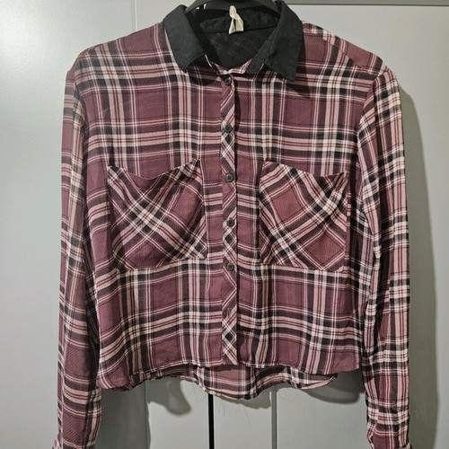 Crop checked shirt women's Bershka like new, size M