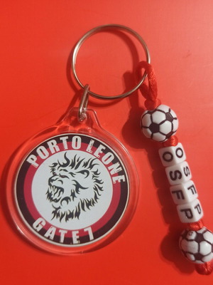 Olympiakos Round Keychain with Beads No3 new