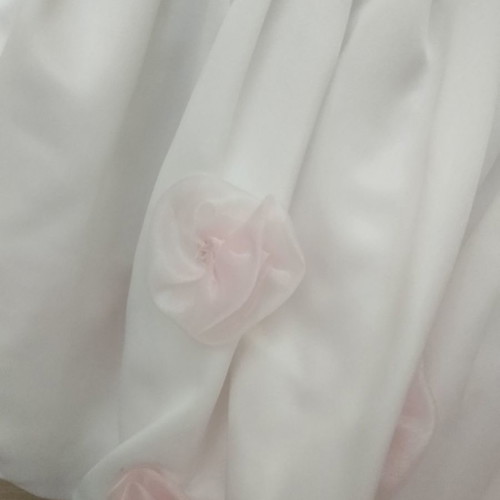 Baptism or formal dress white with pink flowers and removable jacket new