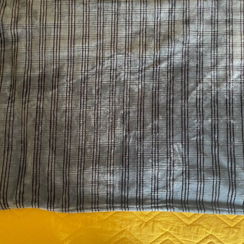 Microfibres Blanket 160x220 Gray with Black Stripes