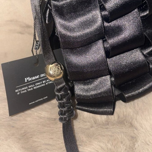 Callista black satin bucket bag new with tags