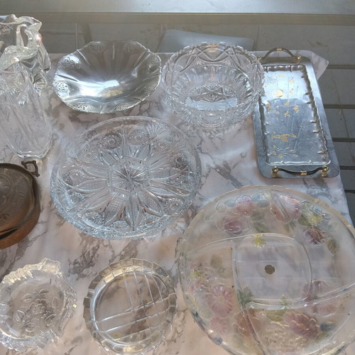 Crystal fruit bowls, vases, ashtrays used, set