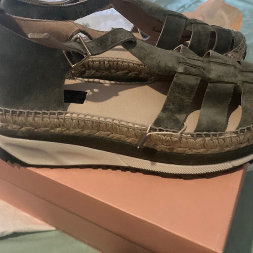 Gaimo leather espradilles new khaki size 41