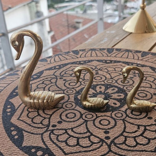 Brass duck with two ducklings decorative set