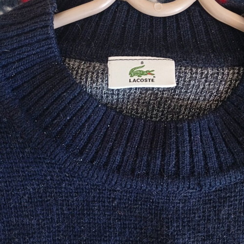 Lacoste sweater used, wool-acrylic, size L, blue