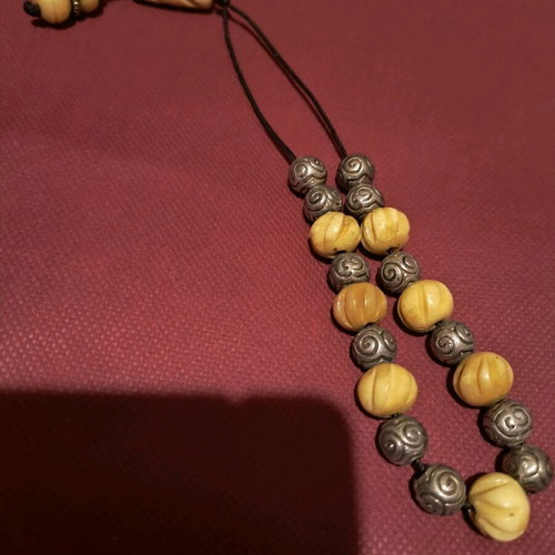 Handmade worry beads with ram horn like new