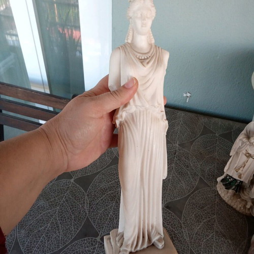 Large Caryatid statue used, made of alabaster