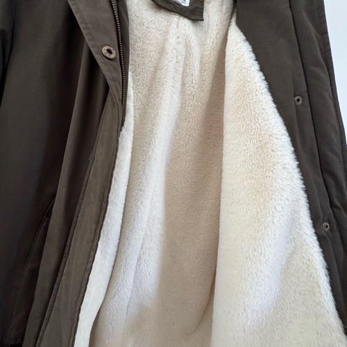Toi&Moi jacket with detachable fur like new, green