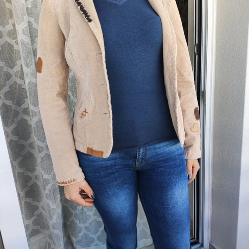 Love Moschino Corduroy Jacket used, beige, size 44 medium