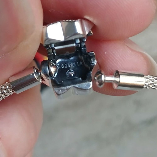 Pandora Moments Bright Snowflake mesh bracelet silver new