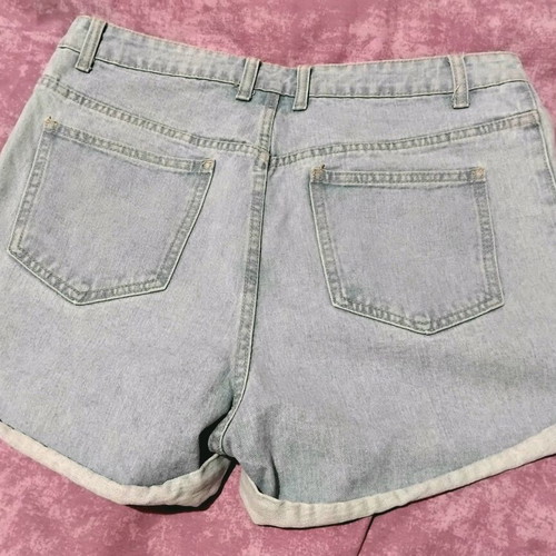 Summer shorts like new, turquoise, size L with zipper
