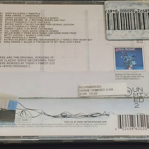 Verve Unmixed CD used, jazz
