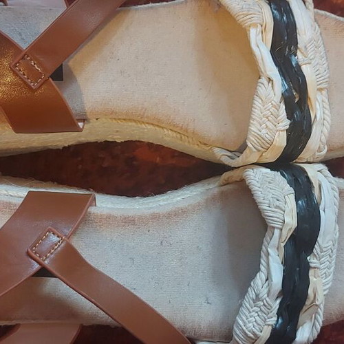 Vera Blum platform sandals size 38 new, white and brown