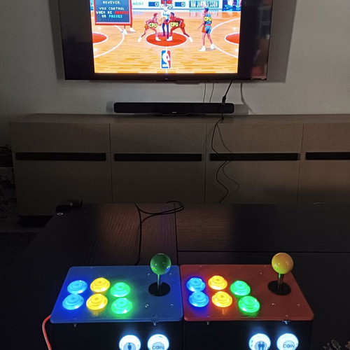 Retro Double Arcade Console like new with right joysticks and LED buttons