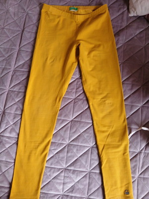 Benetton leggings for girl 12 years like new, yellow