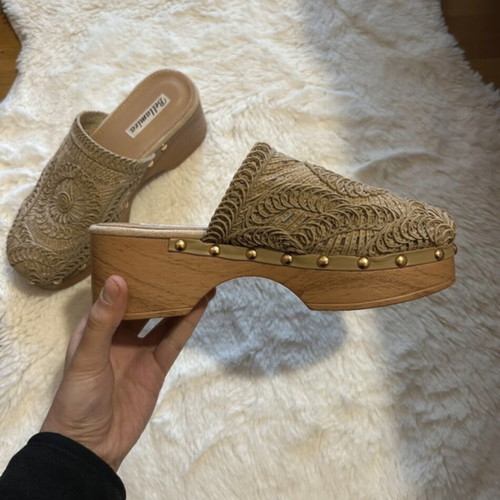 Clogs with heel like new, size 37, beige