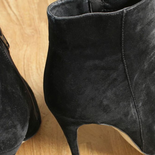Public Desire black suede ankle boots new, 12 cm stiletto heel