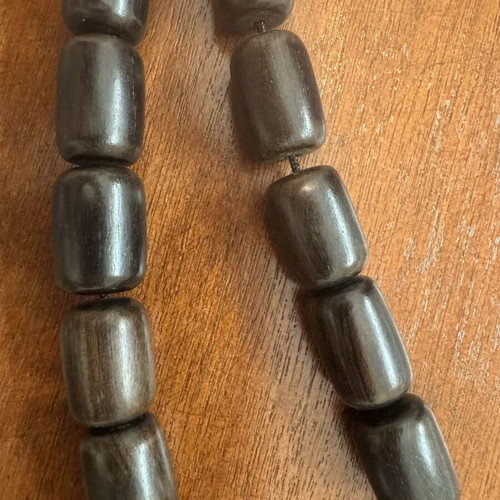 Ebony handmade komboloi with 19 beads, used