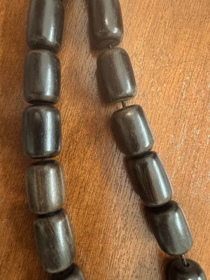 Ebony handmade komboloi with 19 beads, used