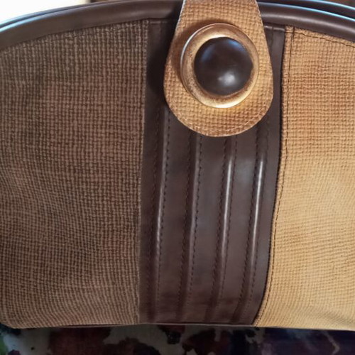 Vintage women's handbag like new, brown and beige earth tones