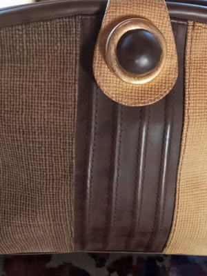 Vintage women's handbag like new, brown and beige earth tones