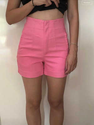 Stradivarius high-waist shorts, pink