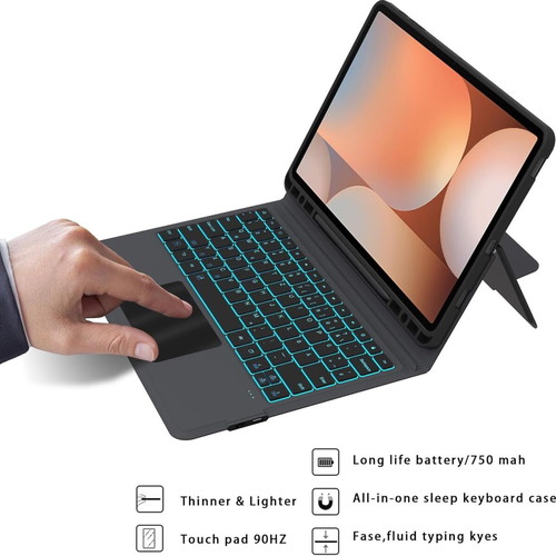 Case with Keyboard and Touchpad for Samsung Galaxy Tab S10+ S9+ S9 FE+ 12.4 inch RGB backlight like new