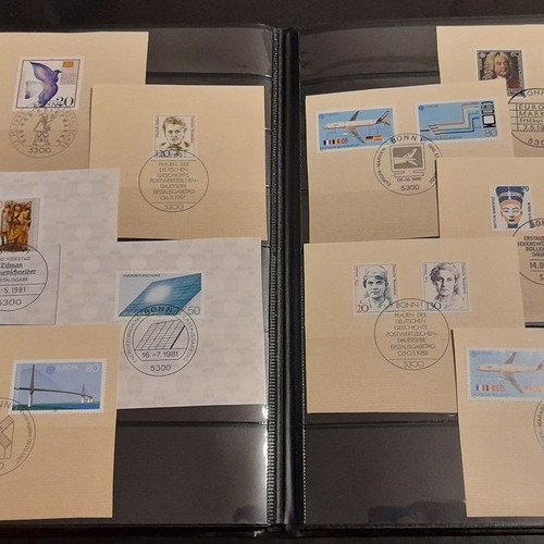 Germany stamp collection used, 100 complete paper series with commemorative postmarks