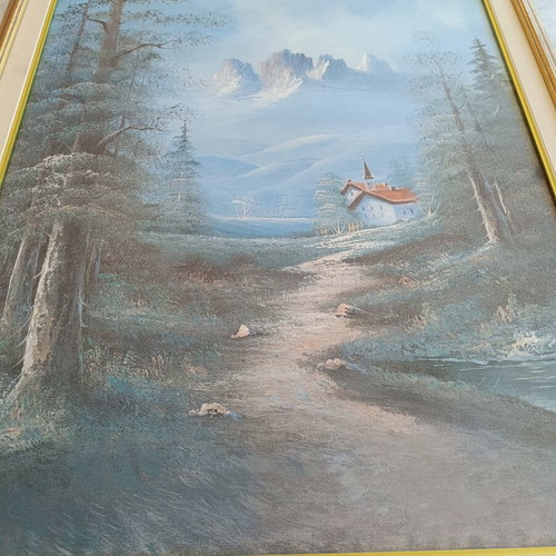 Rudolf Bauer Mountain Landscape Painting 0.80x0.60 m