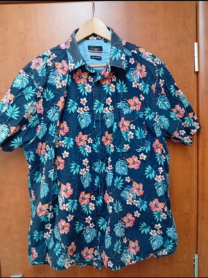 Pierre Cardin floral short sleeve men's shirt XXL like new, cotton