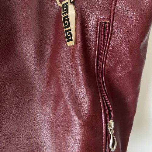 Shoulder bag large burgundy eco leather like new