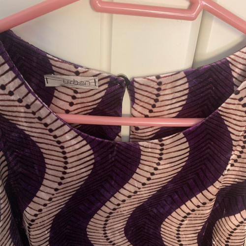 Velvet dress purple with beige like new Urban