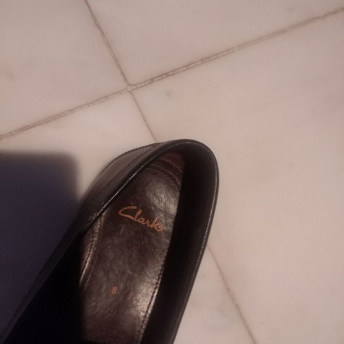 Men's leather shoes size 42 used, black moccasins