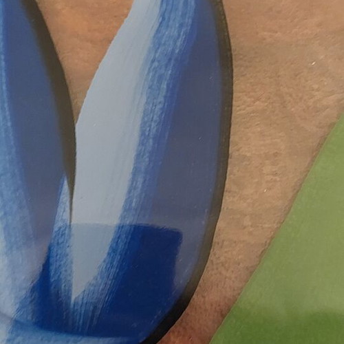 Kosta Boda Tulipa Blue Glass Platter like new, handpainted design