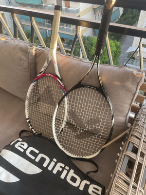 Tennis rackets used with case, ideal for boys and girls