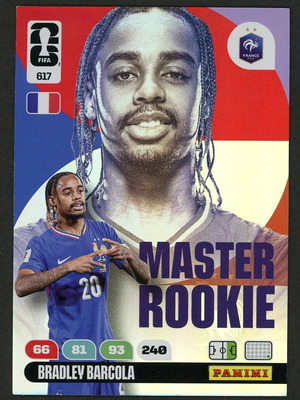 2026 Panini World Cup Adrenalyn XL #617 Bradley Barcola Master Rookie card like new