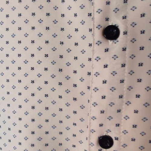 SHEIN white shirt with blue pattern size S like new