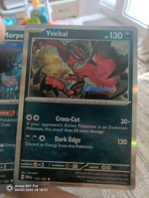 Pokemon Yveltal (PAR 118) like new, Paradox Rift, Rare holo