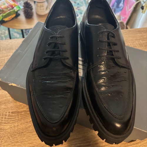 Zara leather men's casual shoes used, black, sizes 40.5-41