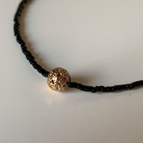 Handmade necklace with lava and Miyuki Delica glass beads new