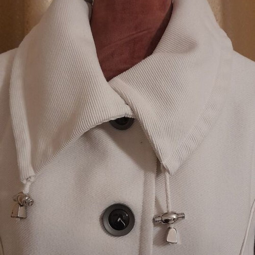 Été White Corduroy Half Coat like new, size XL