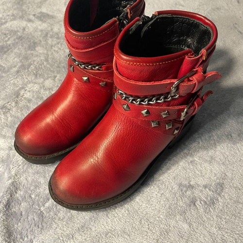 Crocodilino kids leather boots size 27 like new, burgundy