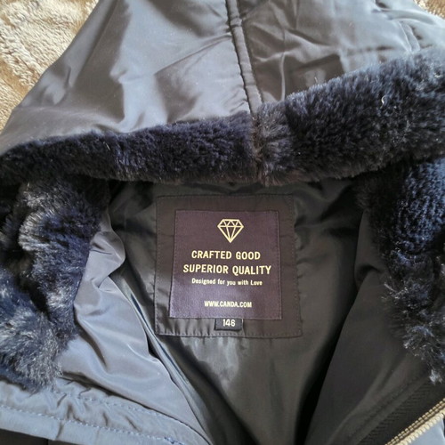 Girl coat navy blue size 146 like new