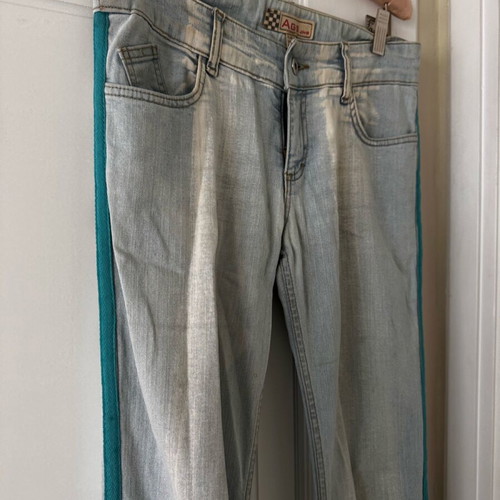 Jeans pants used with blue stripe, size S