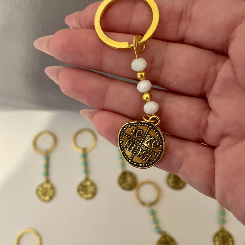 Keychains with Konstantinato and beads, pack of 23 new