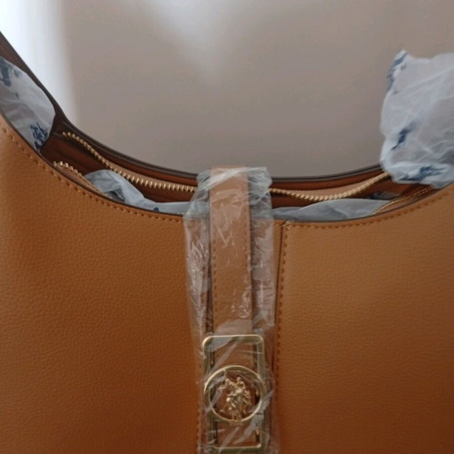 Leather shoulder bag Polo new, camel color