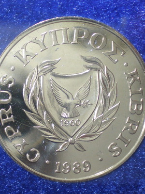 Cyprus 20 Cents Coin 1989 Uncirculated in Hard Case